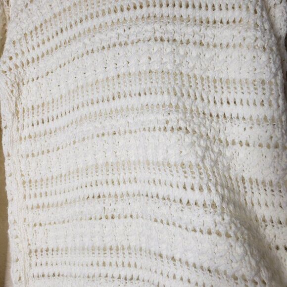 DKNY Cream Open Knit Cowl Neck Wool Sweater Size M - Picture 14 of 16